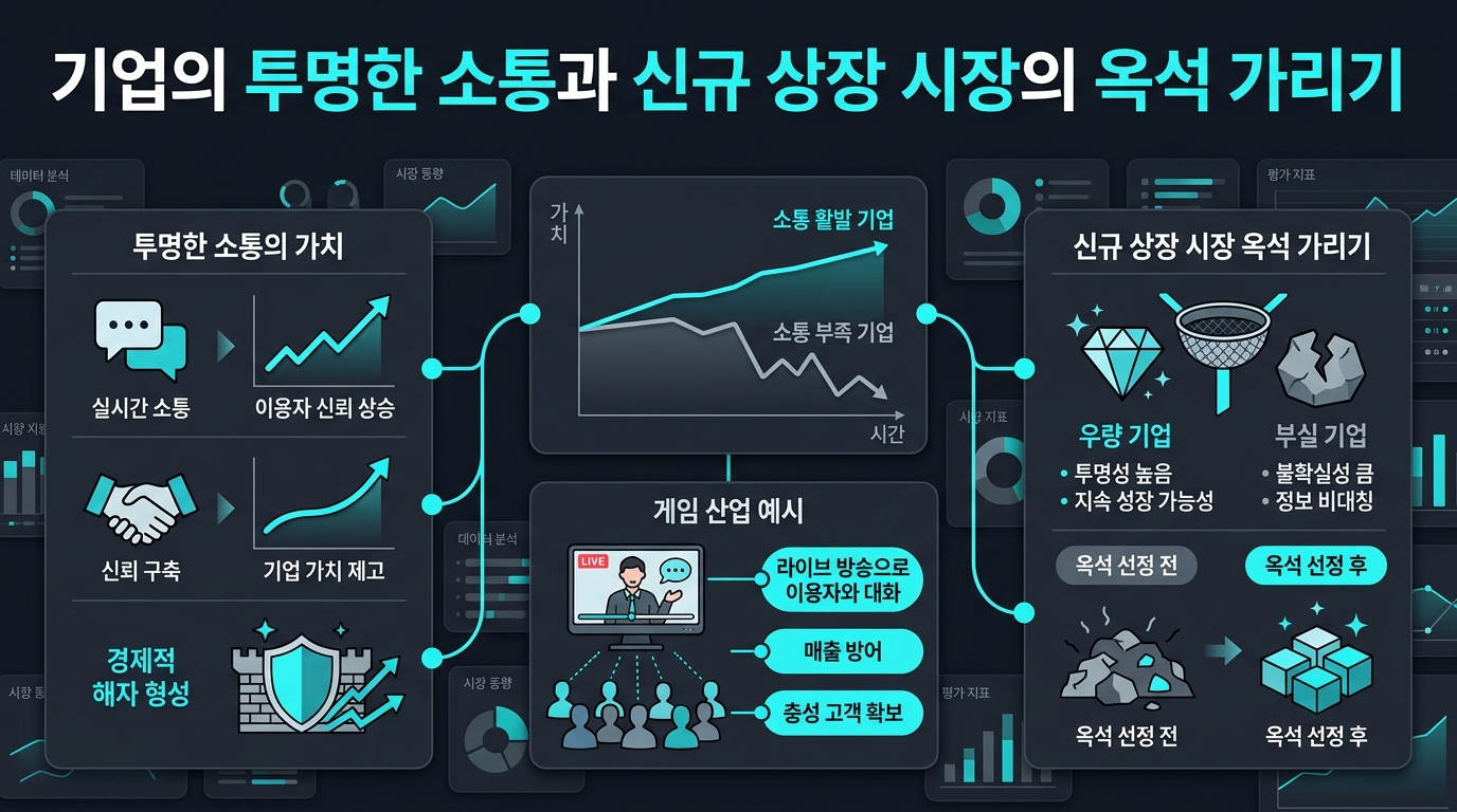 기업의 투명한 소통과 신규 상장 시장의 옥석 가리기