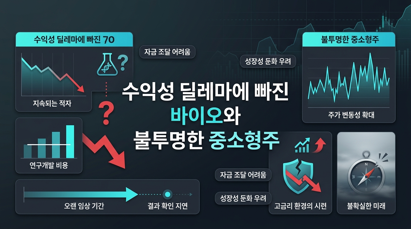 수익성 딜레마에 빠진 바이오와 불투명한 중소형주
