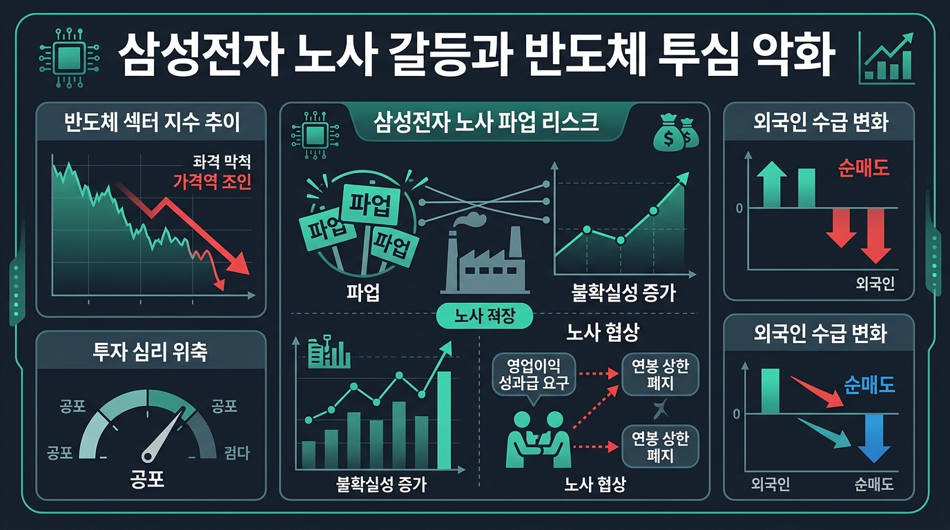 삼성전자 노사 갈등과 반도체 투심 악화