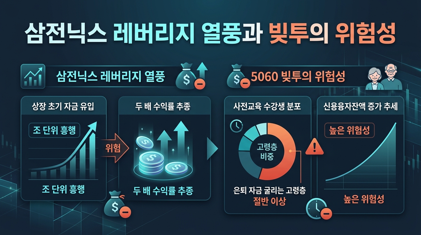 삼전닉스 레버리지 열풍과 5060 빚투의 위험성