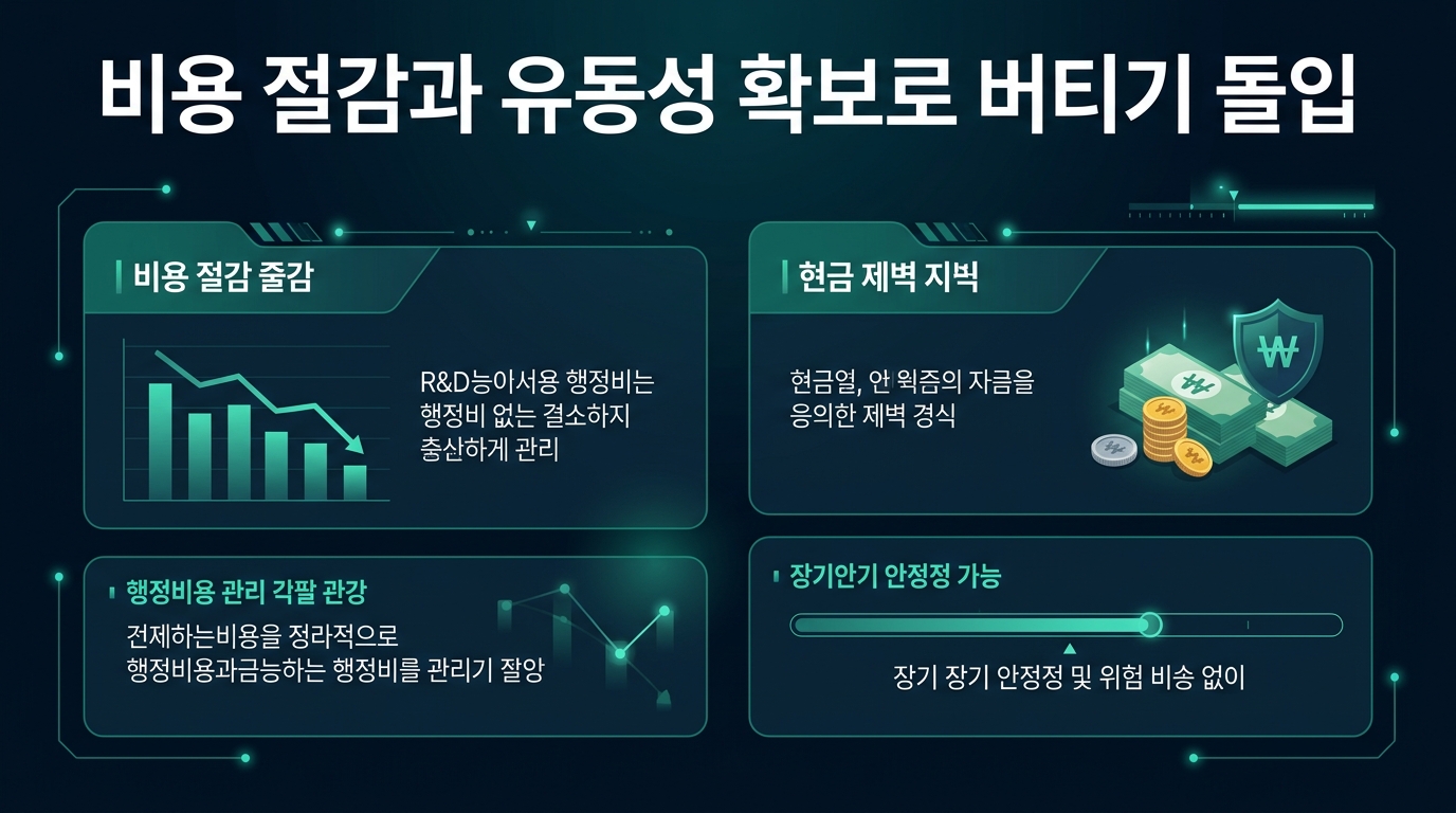 비용 절감과 유동성 확보로 버티기 돌입