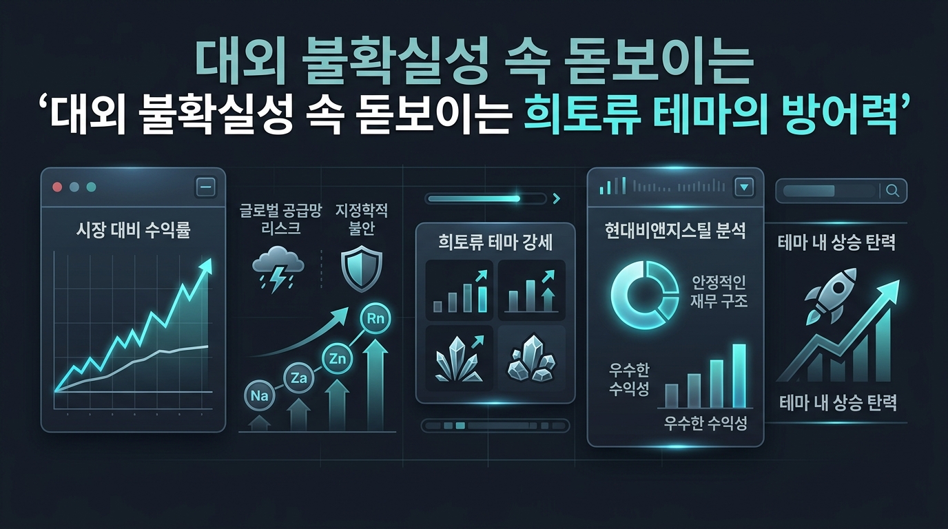 대외 불확실성 속 돋보이는 희토류 테마의 방어력
