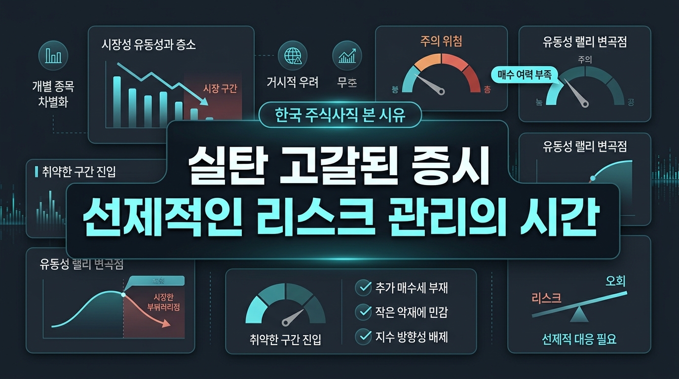 실탄 고갈된 증시, 선제적인 리스크 관리의 시간