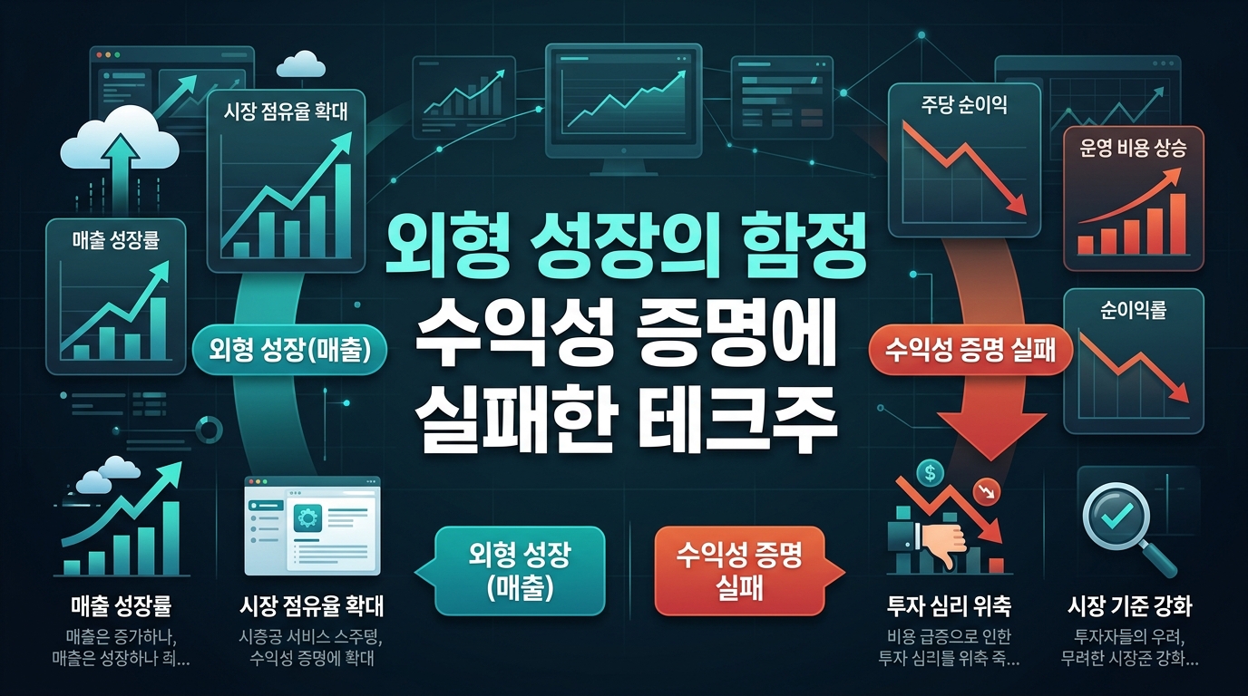외형 성장의 함정, 수익성 증명에 실패한 테크주