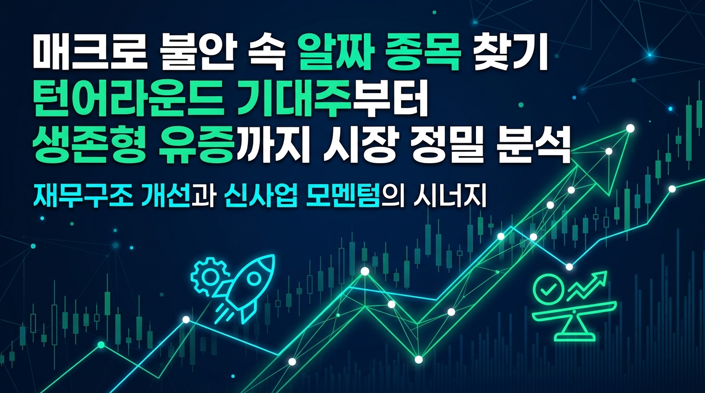 매크로 불안 속 알짜 종목 찾기 턴어라운드 기대주부터 생존형 유증까지 시장 정밀 분석