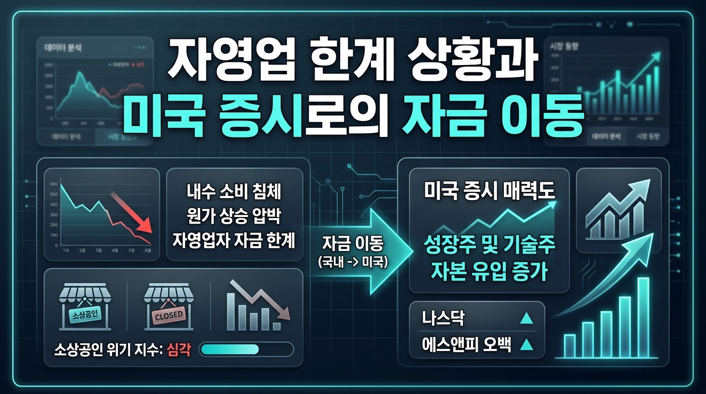 자영업 한계 상황과 미국 증시로의 자금 이동