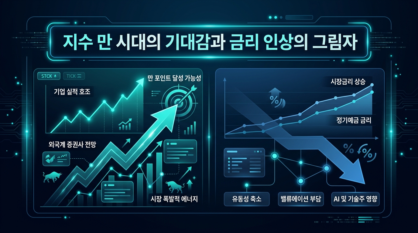 지수 1만 시대의 기대감과 금리 인상의 그림자