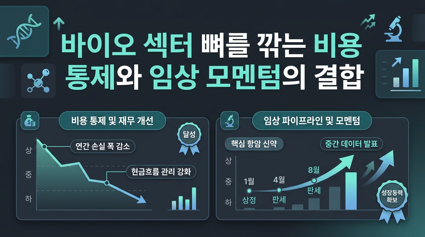 바이오 섹터 뼈를 깎는 비용 통제와 임상 모멘텀의 결합
