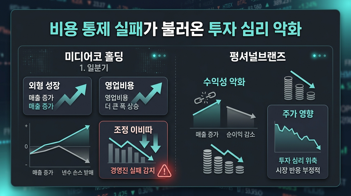 비용 통제 실패가 불러온 투자 심리 악화