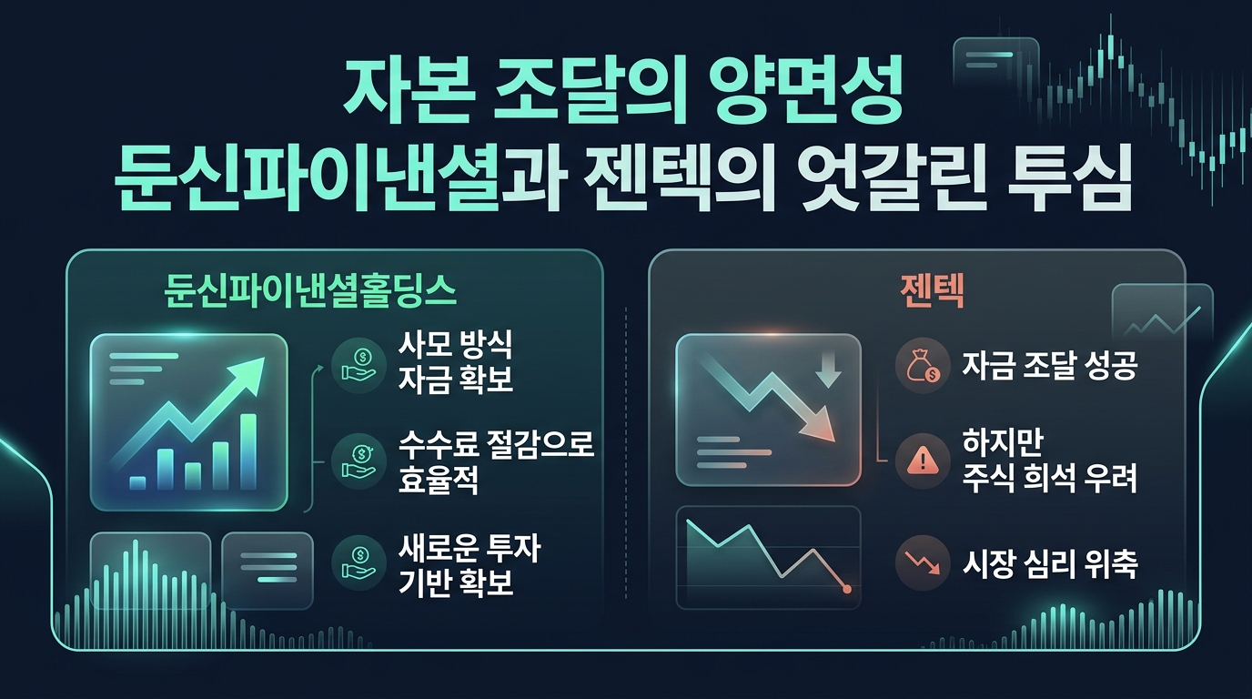 자본 조달의 양면성, 둔신파이낸셜과 젠텍의 엇갈린 투심