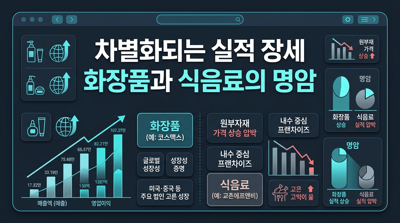 차별화되는 실적 장세, 화장품과 식음료의 명암