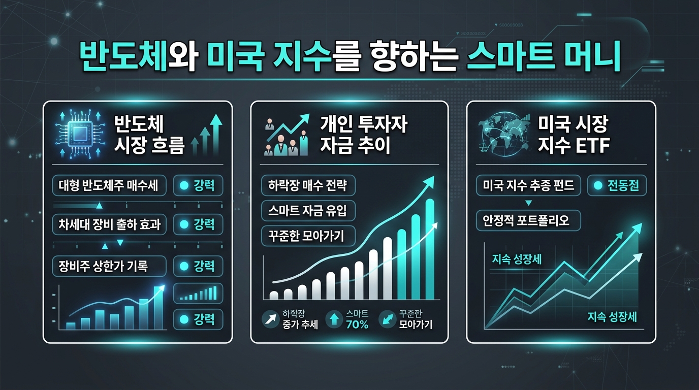 반도체와 미국 지수를 향하는 스마트 머니