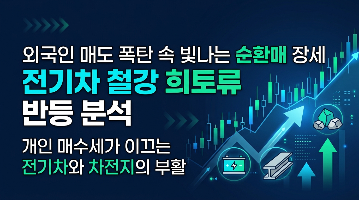 외국인 매도 폭탄 속 빛나는 순환매 장세 전기차 철강 희토류 반등 분석