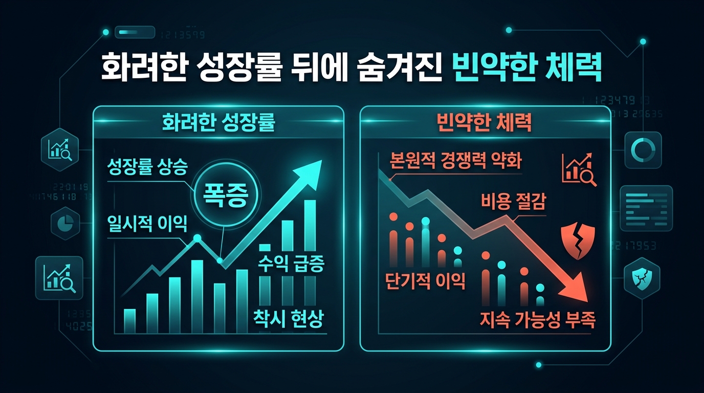 화려한 성장률 뒤에 숨겨진 빈약한 체력