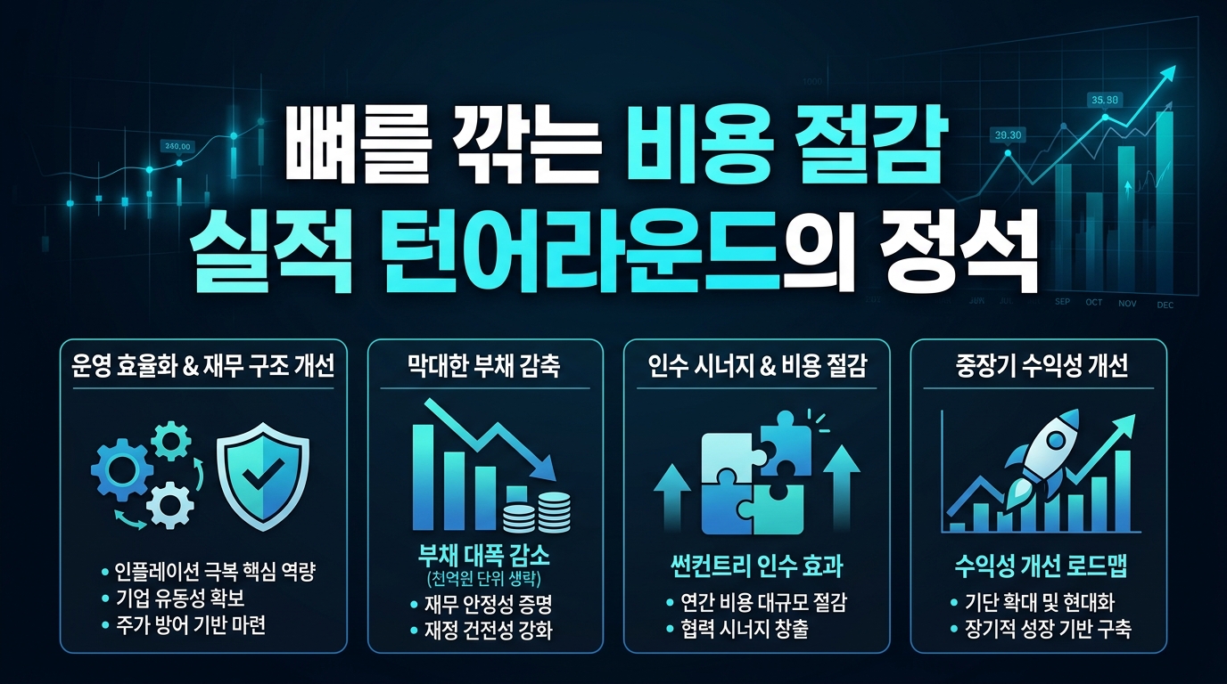 뼈를 깎는 비용 절감, 실적 턴어라운드의 정석