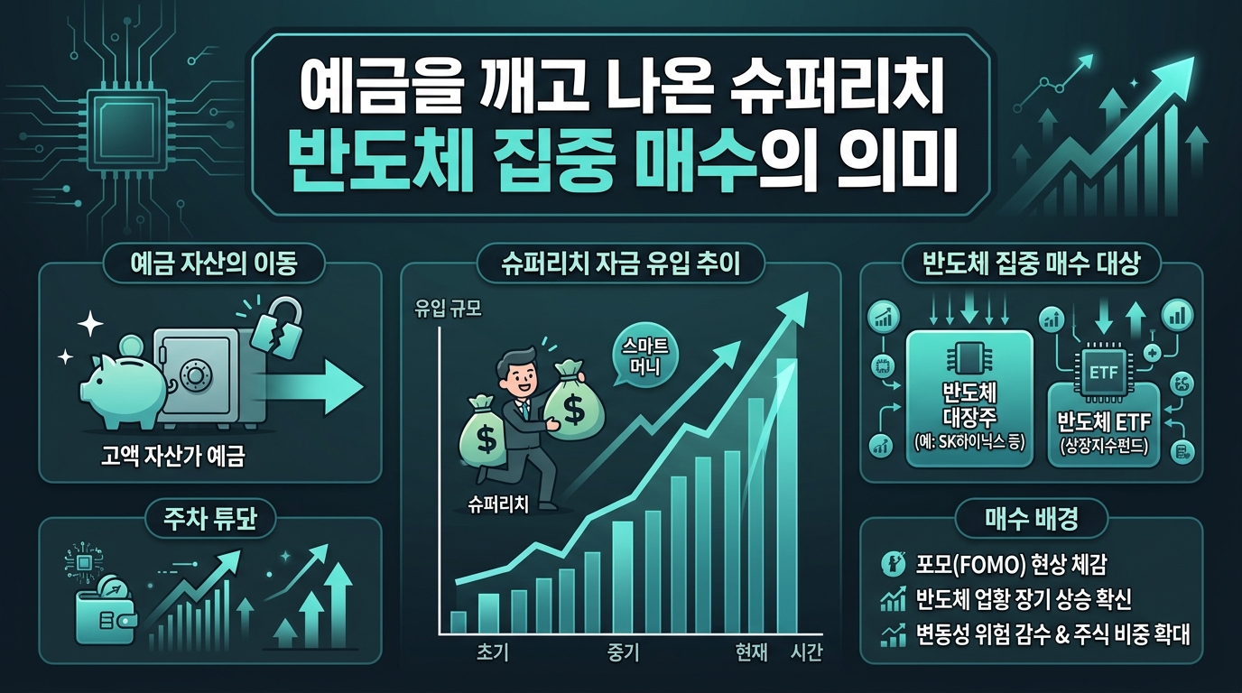 예금을 깨고 나온 슈퍼리치, 반도체 집중 매수의 의미
