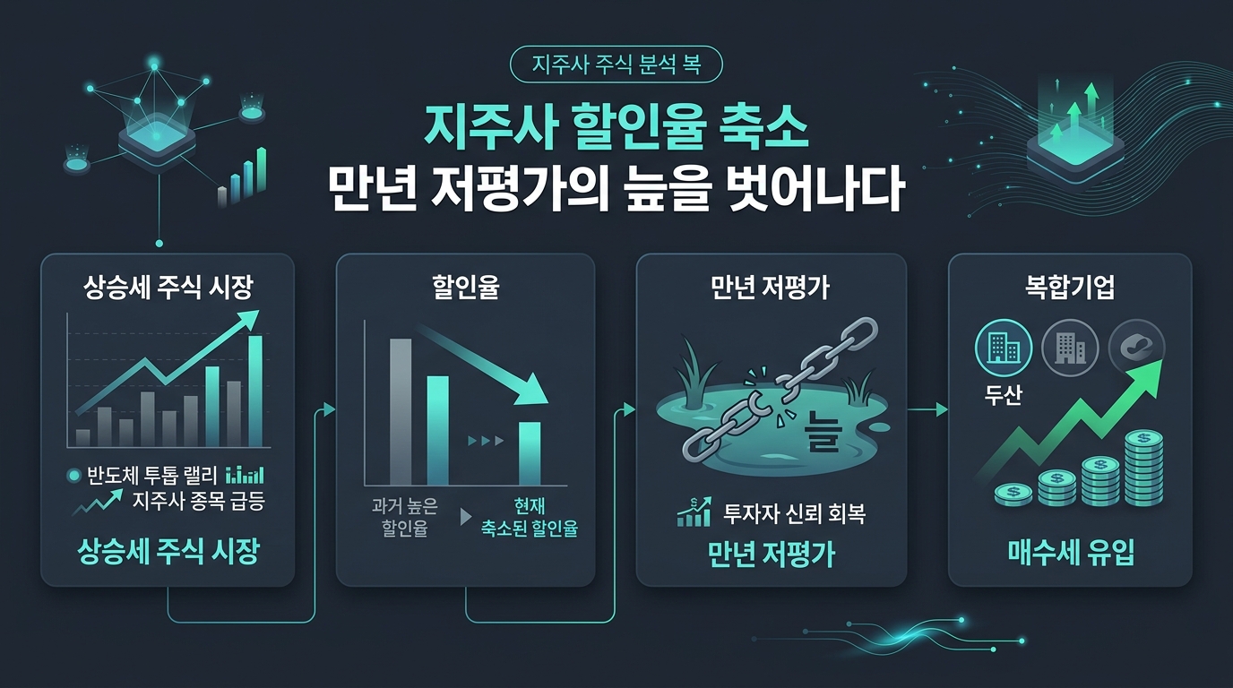지주사 할인율 축소, 만년 저평가의 늪을 벗어나다