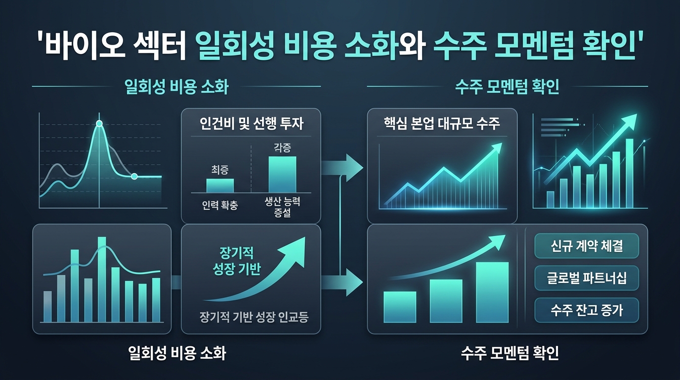 바이오 섹터, 일회성 비용 소화와 수주 모멘텀 확인