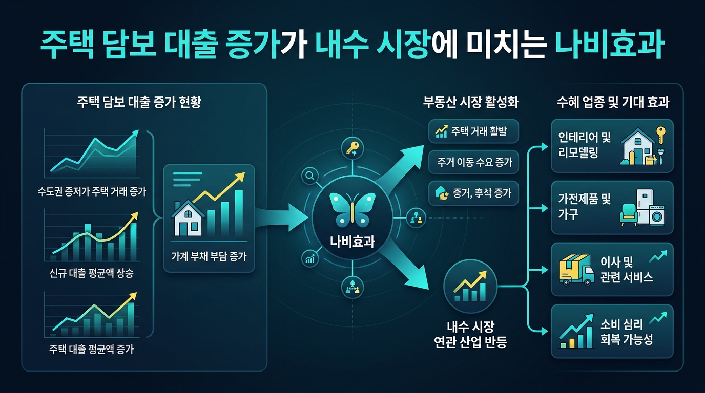 주택 담보 대출 증가가 내수 시장에 미치는 나비효과