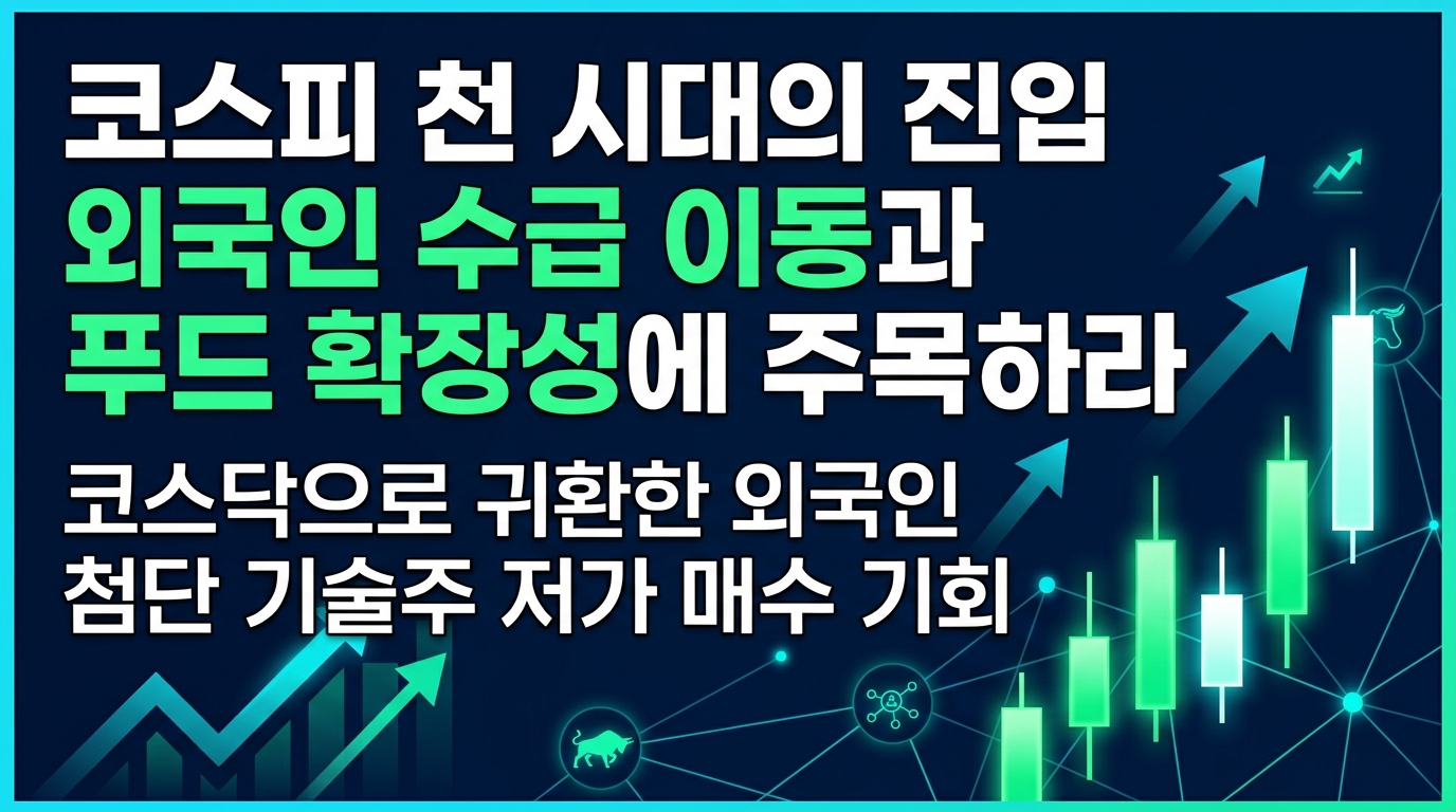 코스피 8천 시대의 진입, 외국인 수급 이동과 K-푸드 확장성에 주목하라
