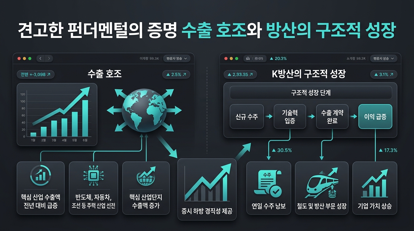 견고한 펀더멘털의 증명, 수출 호조와 K방산의 구조적 성장