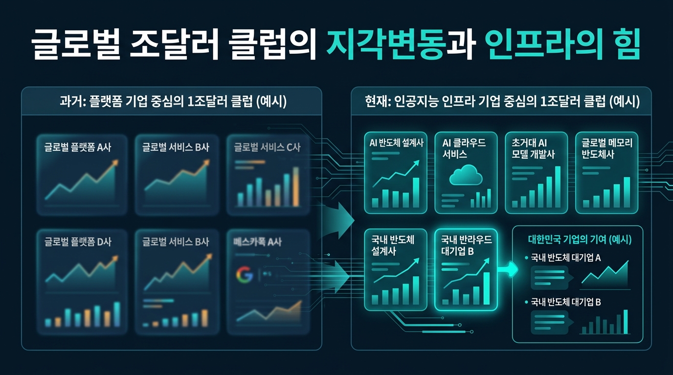 글로벌 1조달러 클럽의 지각변동과 AI 인프라의 힘