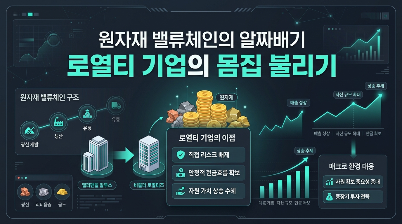 원자재 밸류체인의 알짜배기, 로열티 기업의 몸집 불리기