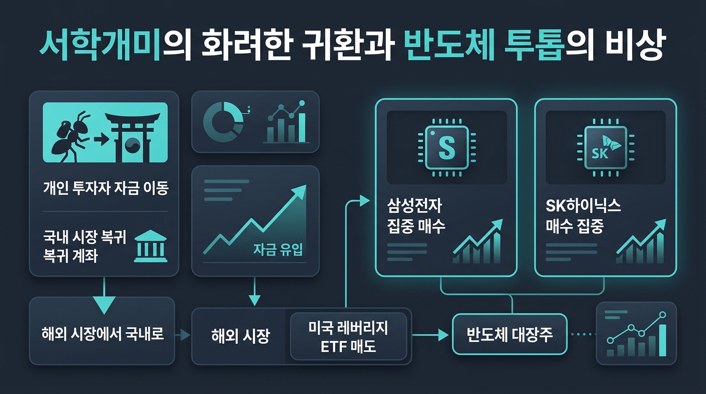 서학개미의 화려한 귀환과 반도체 투톱의 비상