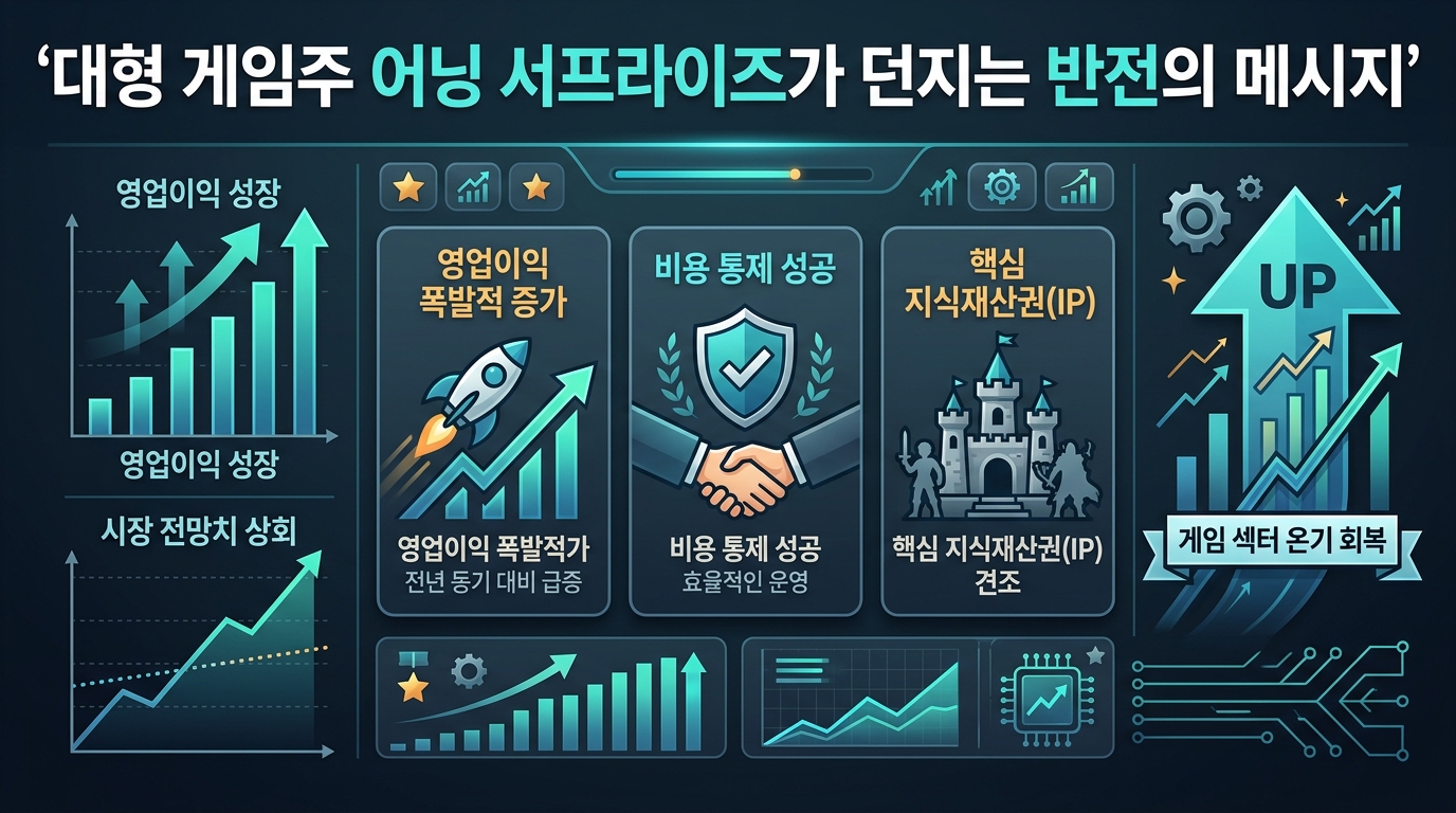 대형 게임주, 어닝 서프라이즈가 던지는 반전의 메시지