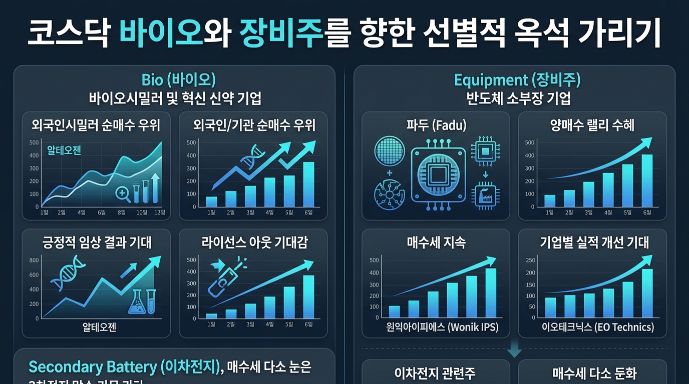코스닥 바이오와 장비주를 향한 선별적 옥석 가리기