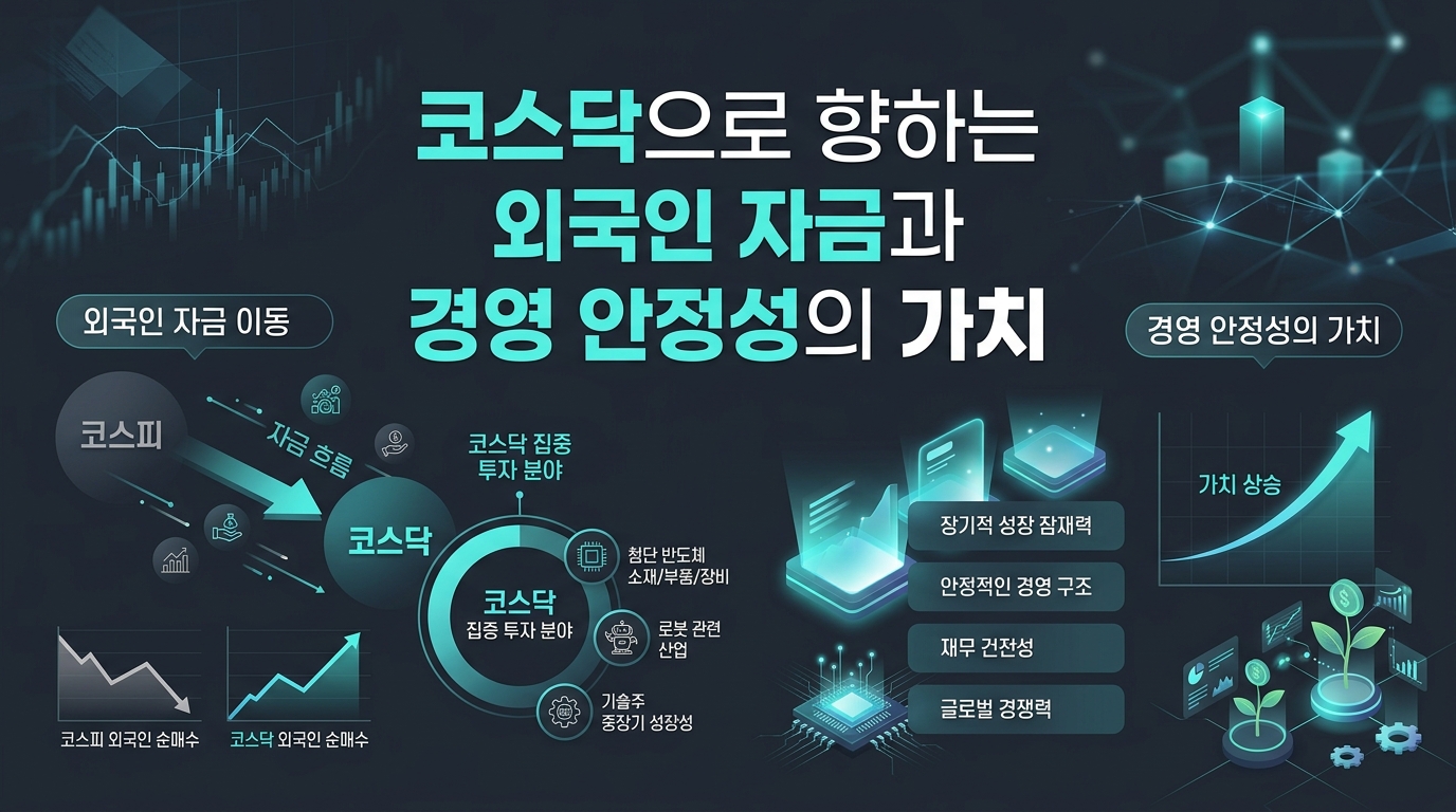 코스닥으로 향하는 외국인 자금과 경영 안정성의 가치