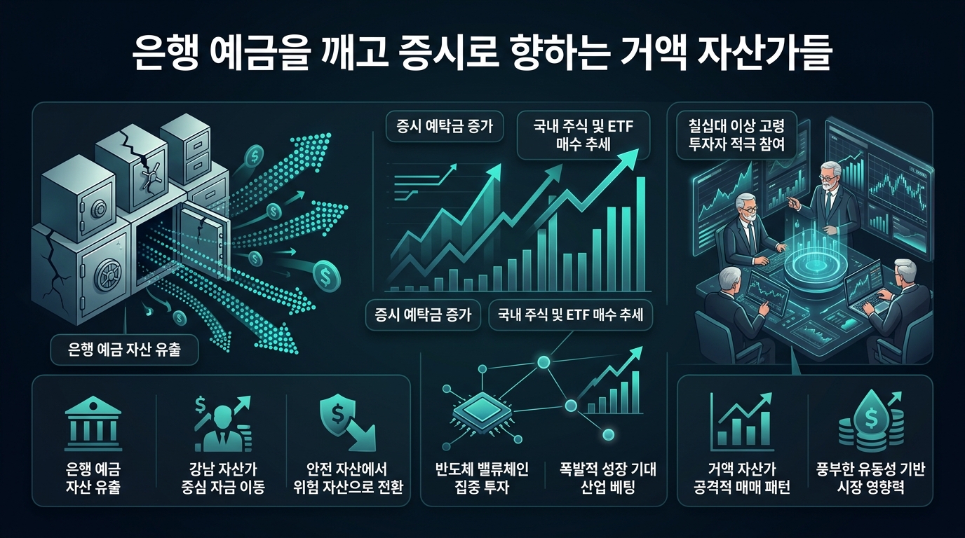 은행 예금을 깨고 증시로 향하는 거액 자산가들
