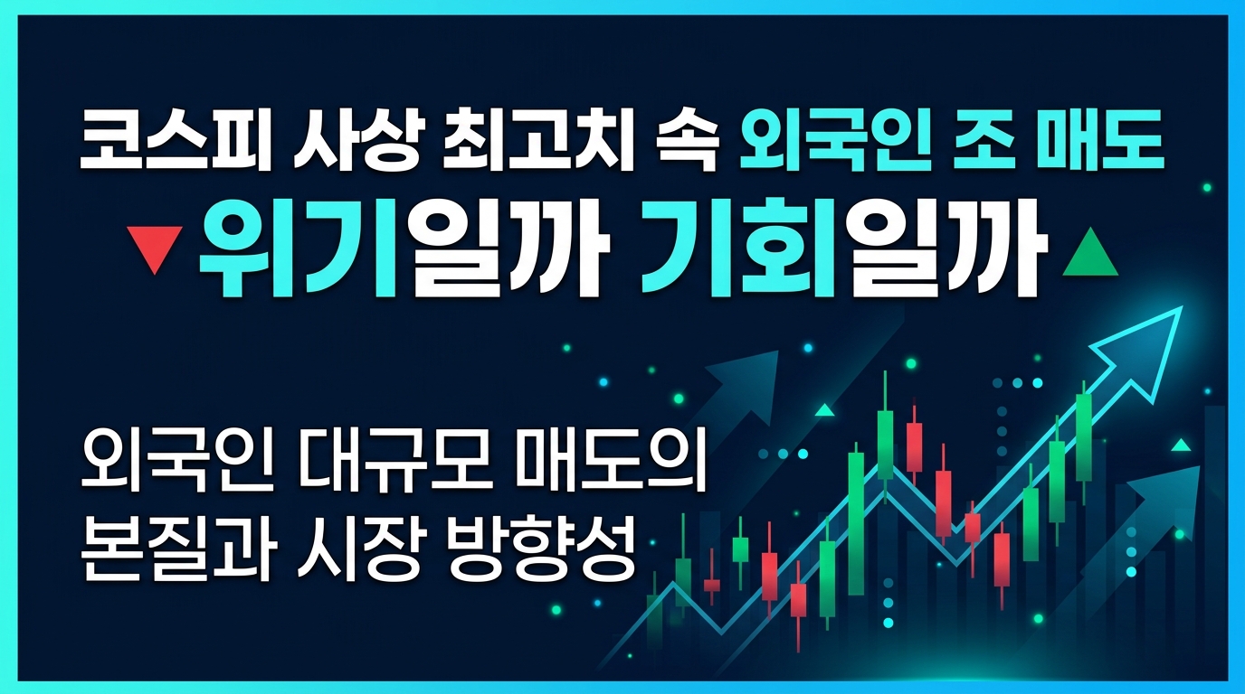 코스피 사상 최고치 속 외국인 24조 매도, 위기일까 기회일까