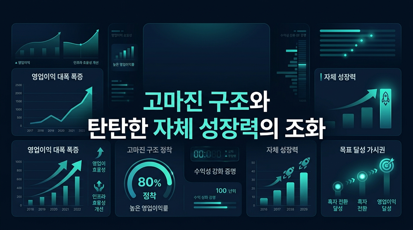 고마진 구조와 탄탄한 자체 성장력의 조화
