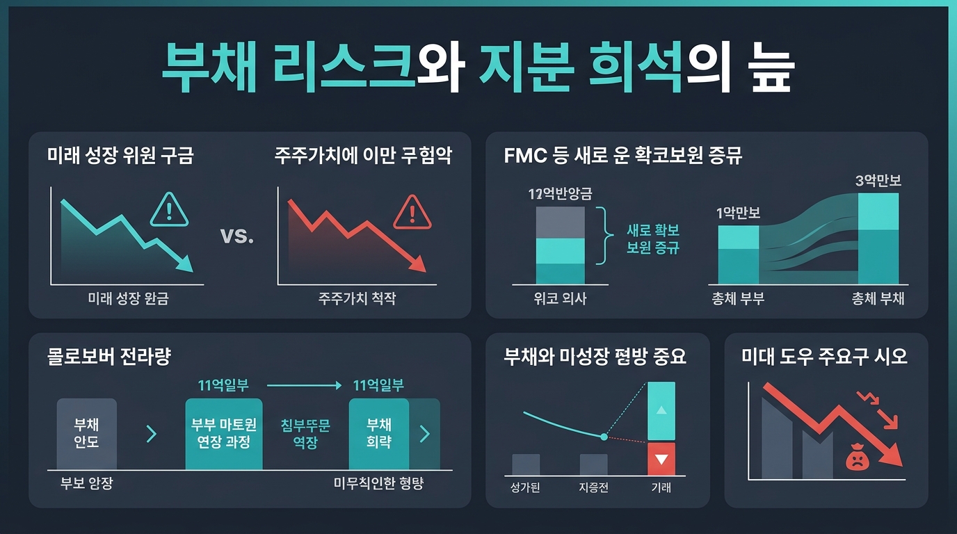 부채 리스크와 지분 희석의 늪