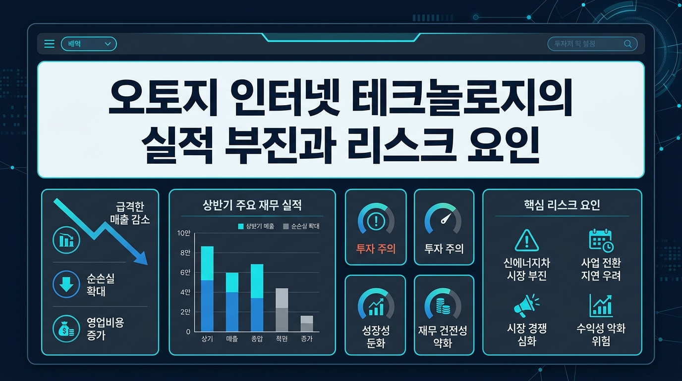 오토지 인터넷 테크놀로지의 실적 부진과 리스크 요인