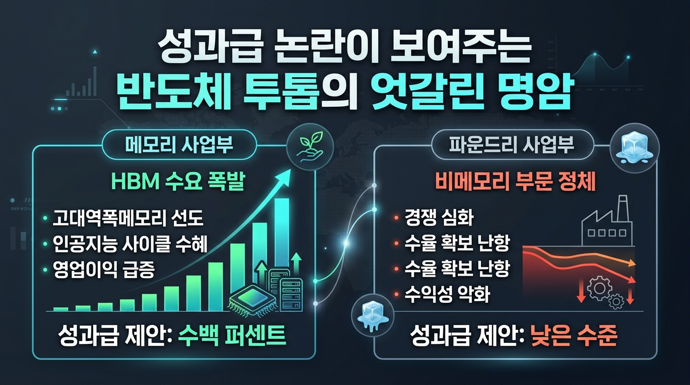성과급 논란이 보여주는 반도체 투톱의 엇갈린 명암