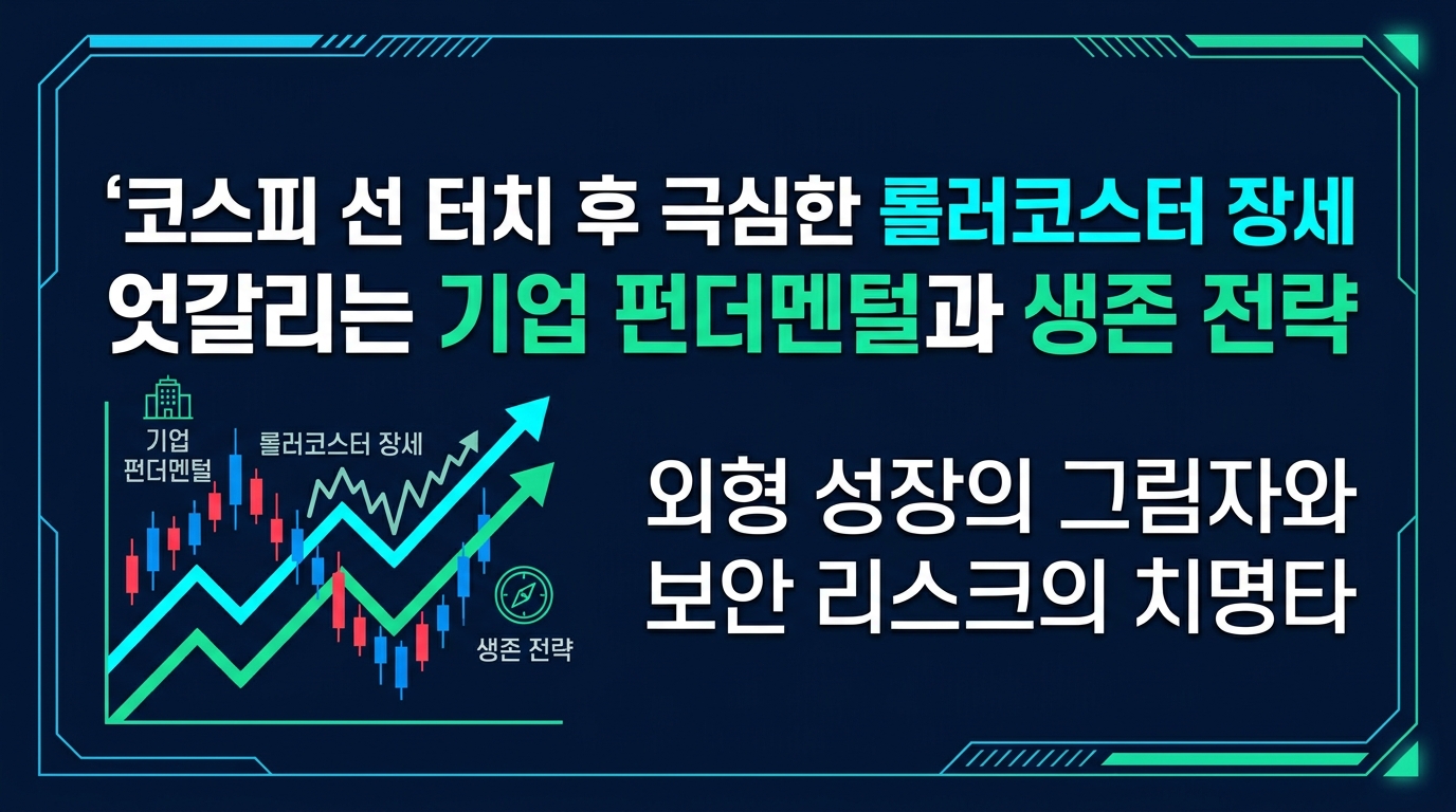 코스피 7400선 터치 후 극심한 롤러코스터 장세, 엇갈리는 기업 펀더멘털과 생존 전략