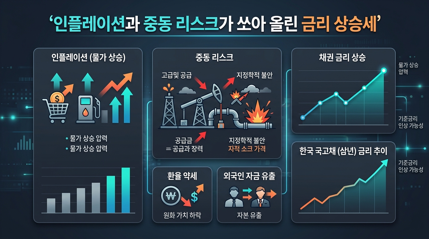 인플레이션과 중동 리스크가 쏘아 올린 금리 상승세