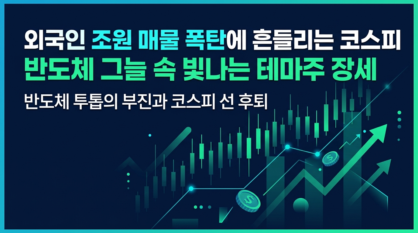 외국인 1조원 매물 폭탄에 흔들리는 코스피, 반도체 그늘 속 빛나는 테마주 장세