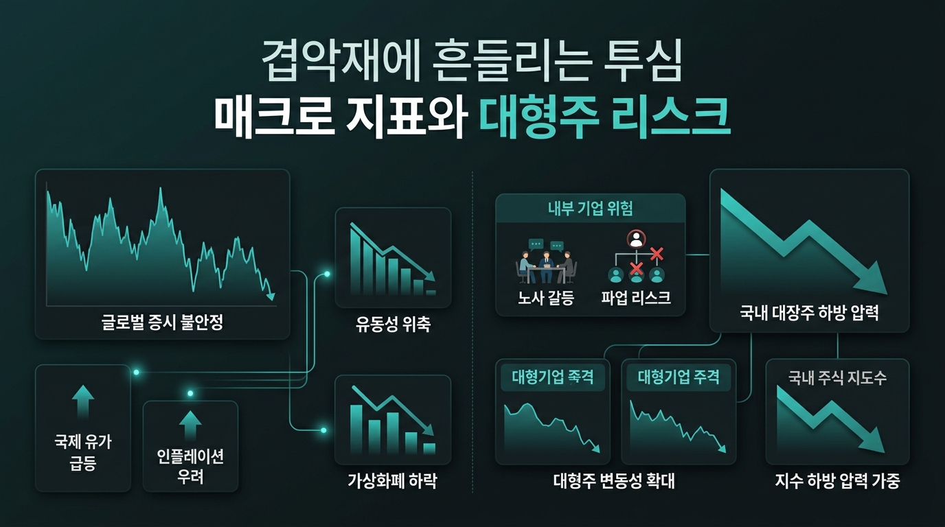 겹악재에 흔들리는 투심, 매크로 지표와 대형주 리스크
