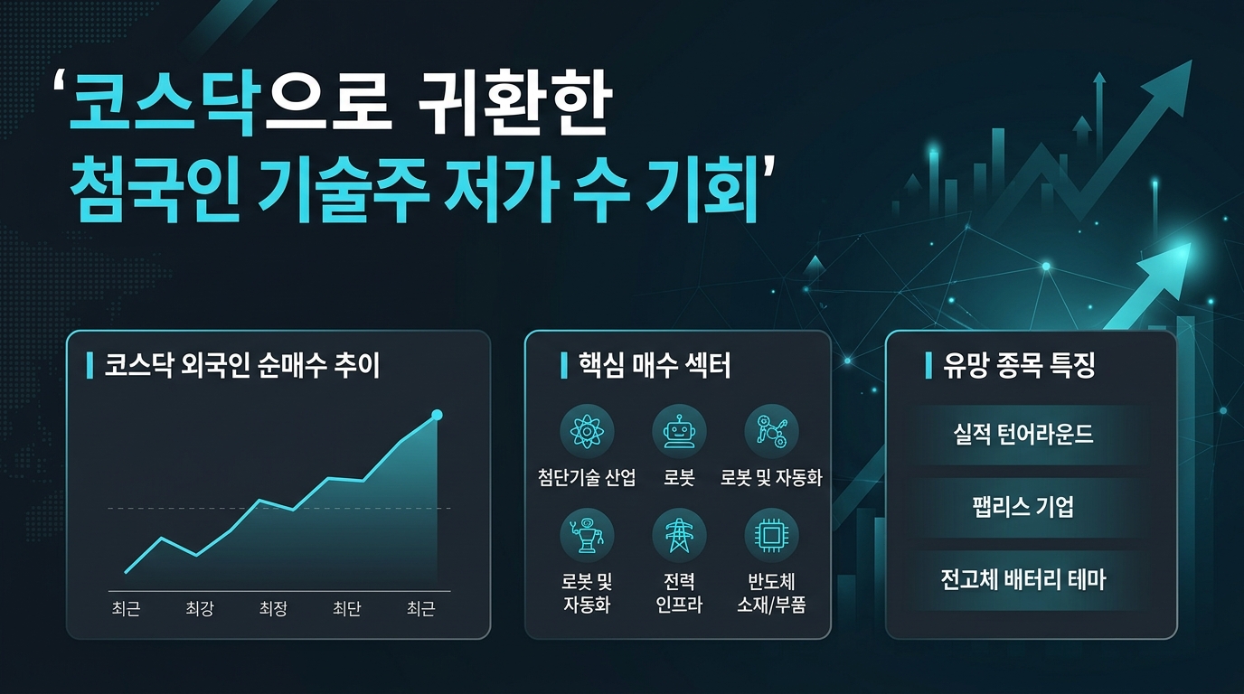 코스닥으로 귀환한 외국인, 첨단 기술주 저가 매수 기회