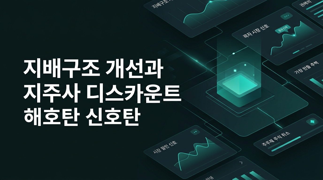 지배구조 개선과 지주사 디스카운트 해소의 신호탄