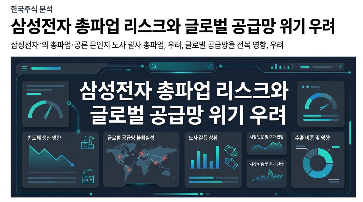 삼성전자 총파업 리스크와 글로벌 공급망 위기 우려