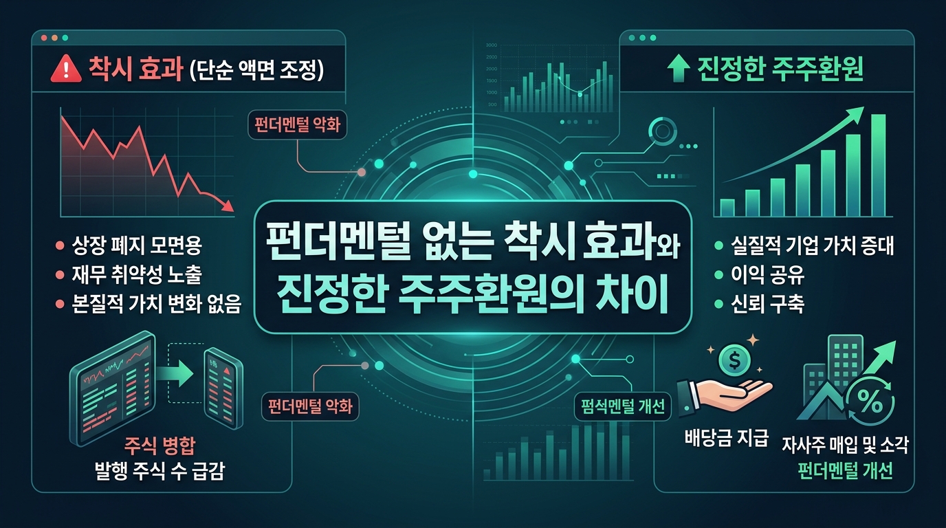 펀더멘털 없는 착시 효과와 진정한 주주환원의 차이