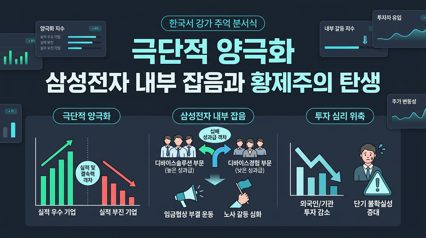 극단적 양극화, 삼성전자 내부 잡음과 황제주의 탄생