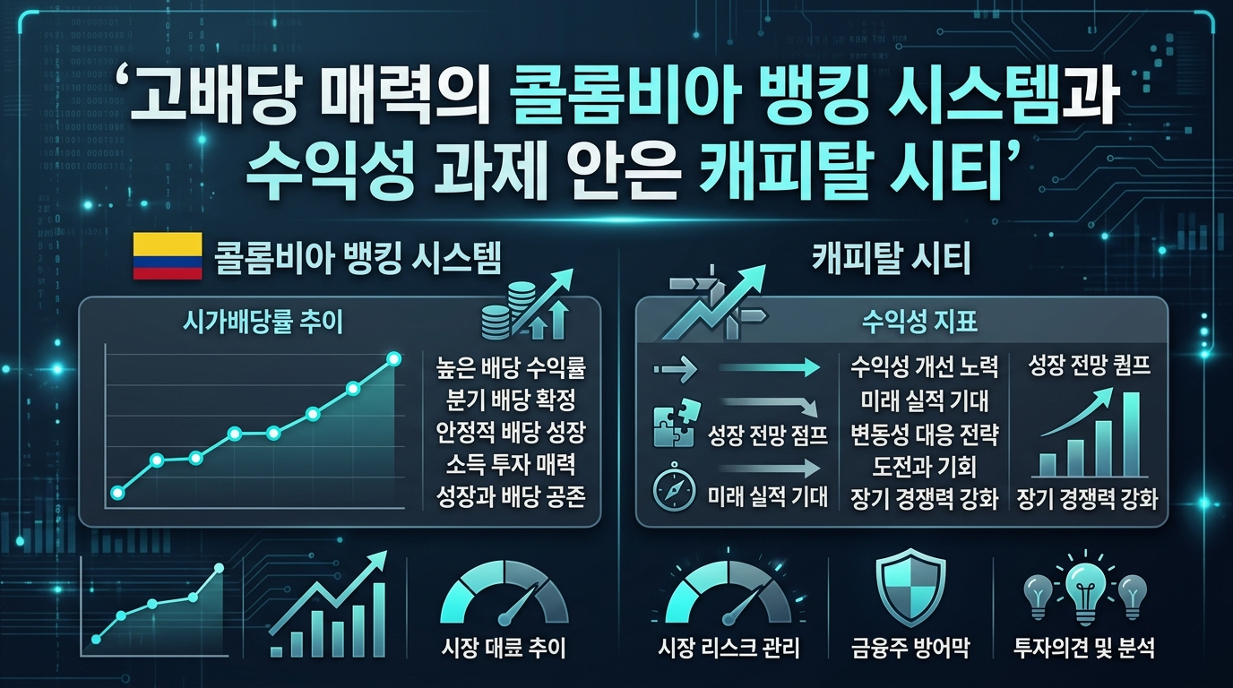 고배당 매력의 콜롬비아 뱅킹 시스템과 수익성 과제 안은 캐피탈 시티