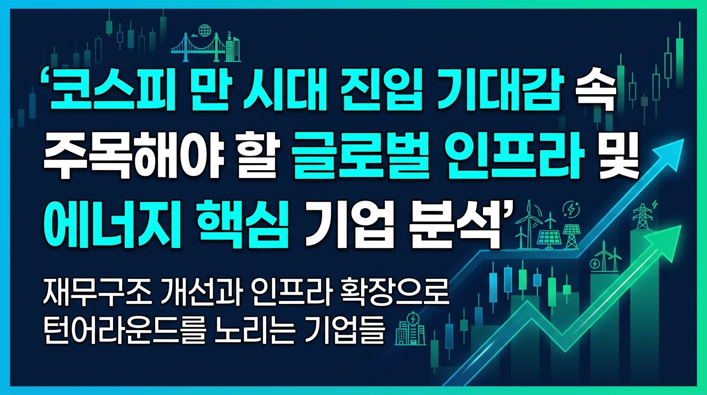 코스피 1만 시대 진입 기대감 속 주목해야 할 글로벌 인프라 및 에너지 핵심 기업 분석