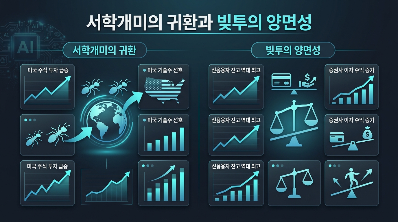 서학개미의 귀환과 빚투의 양면성