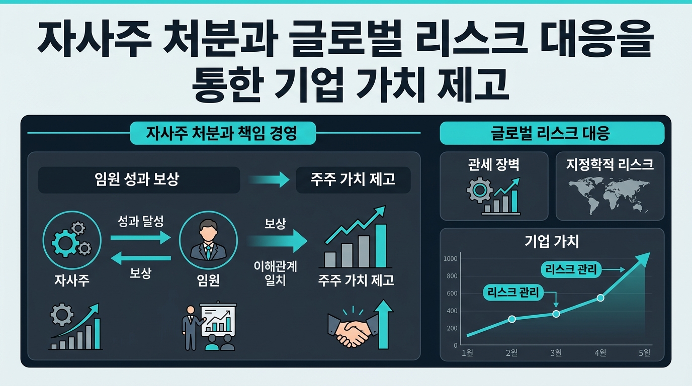 자사주 처분과 글로벌 리스크 대응을 통한 기업 가치 제고